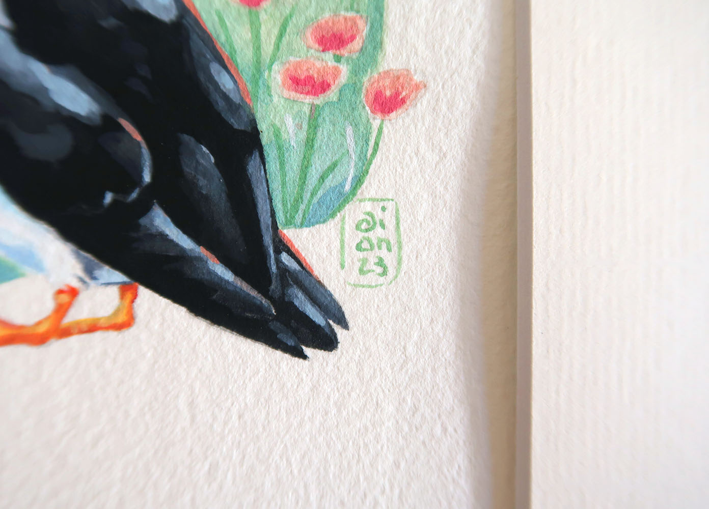 gouache originale d'un macareux moine